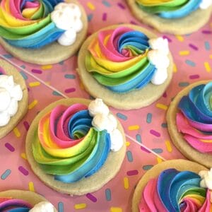 Rainbow Buttercream Sugar Cookies